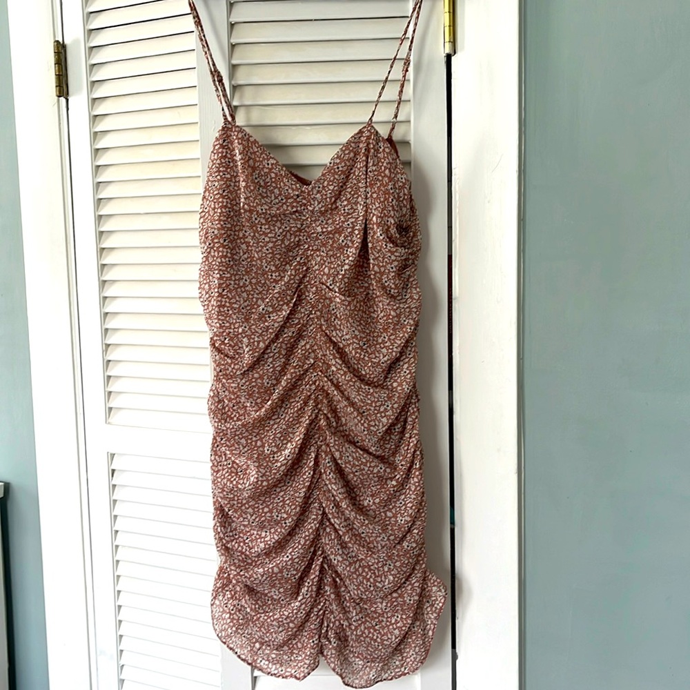 Lulus floral ruched bodycon dress